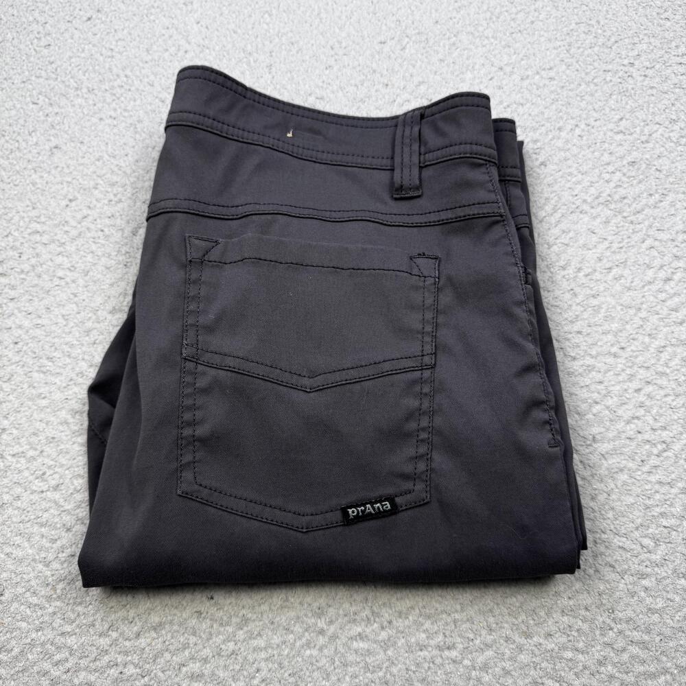 PrAna Pants Mens 34x30 Gray Slim Fit Breathe Performance Hiking Travel Casual